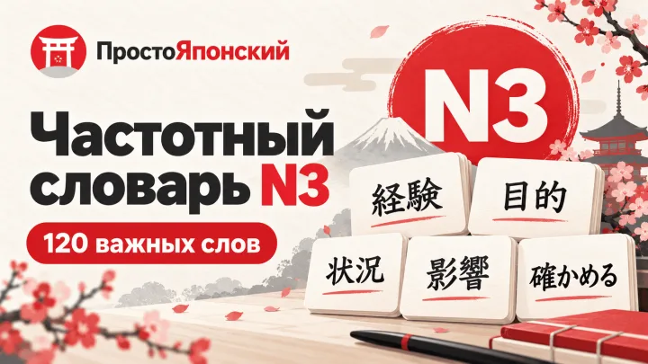 Частотный словарь JLPT N3: 120 важных японских слов