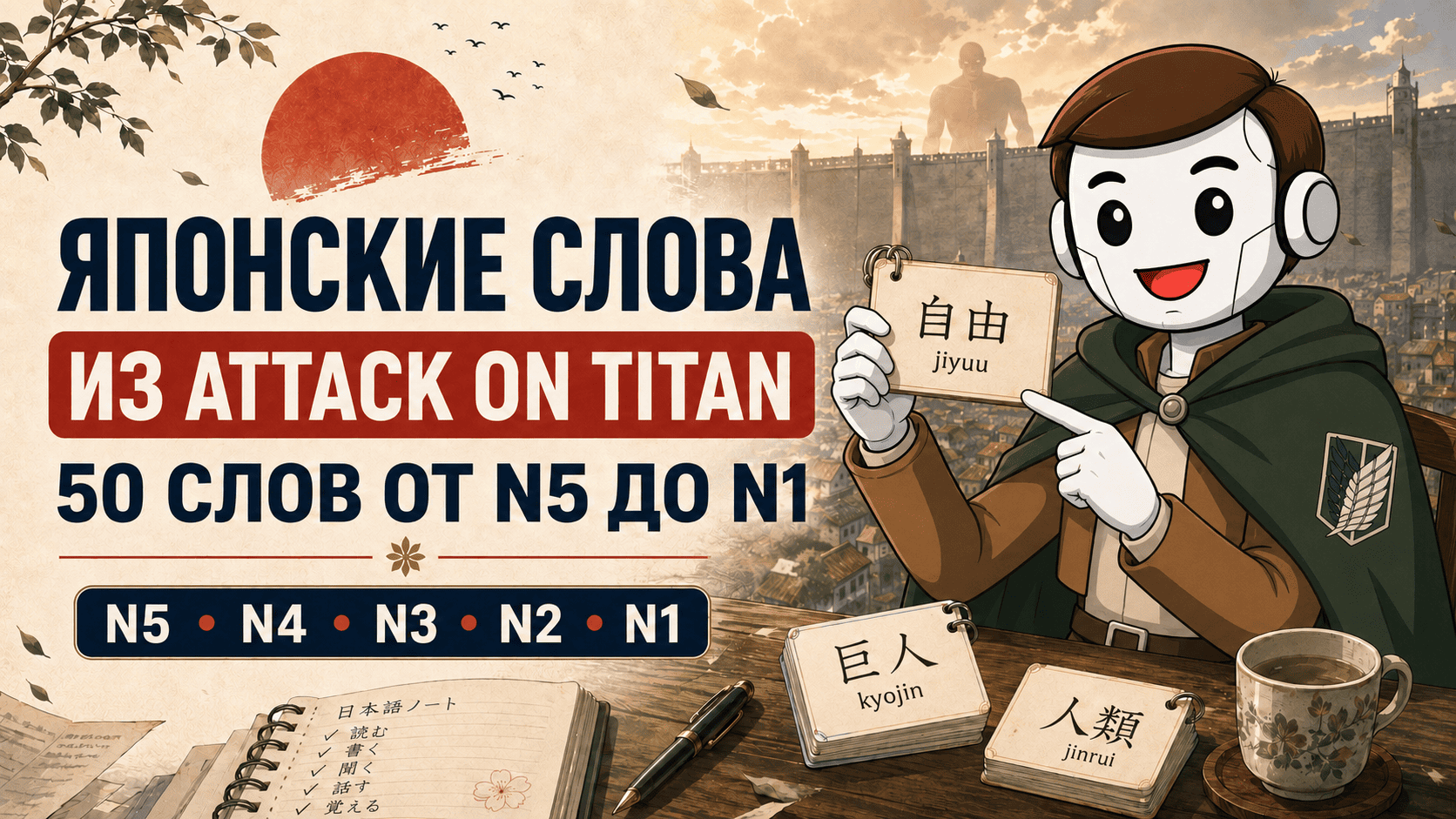 Японская лексика по мотивам Attack on Titan и 進撃の巨人